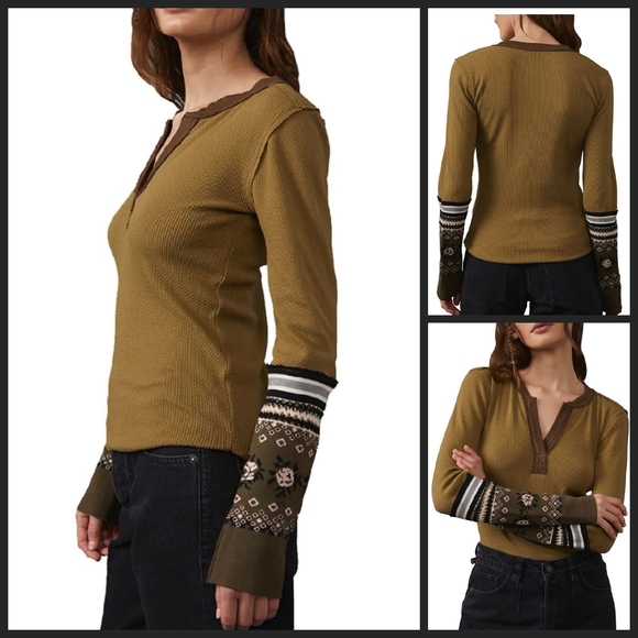 Free People Tops - Free People Mikah Layering Cuff Army Combo